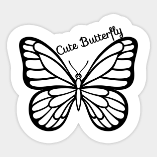 Black Cute Butterfly Sticker